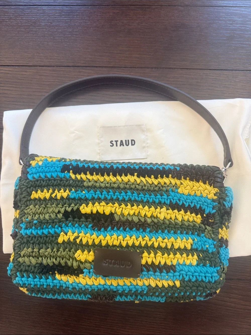 Staud Timmy Crochet Shoulder Bag Happy Sack NWT